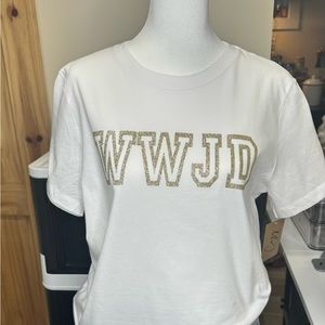 WWJD GLITTER BASIC T